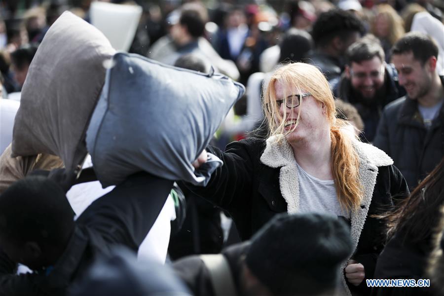 U.S.-NEW YORK-PILLOW FIGHT
