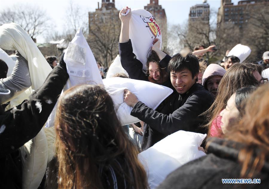 U.S.-NEW YORK-PILLOW FIGHT