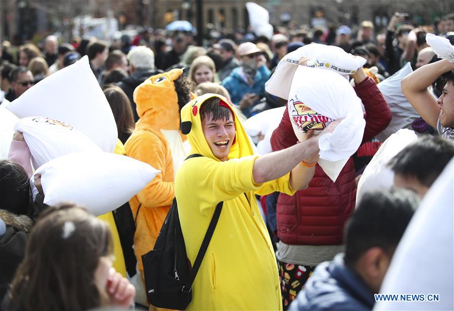 U.S.-NEW YORK-PILLOW FIGHT