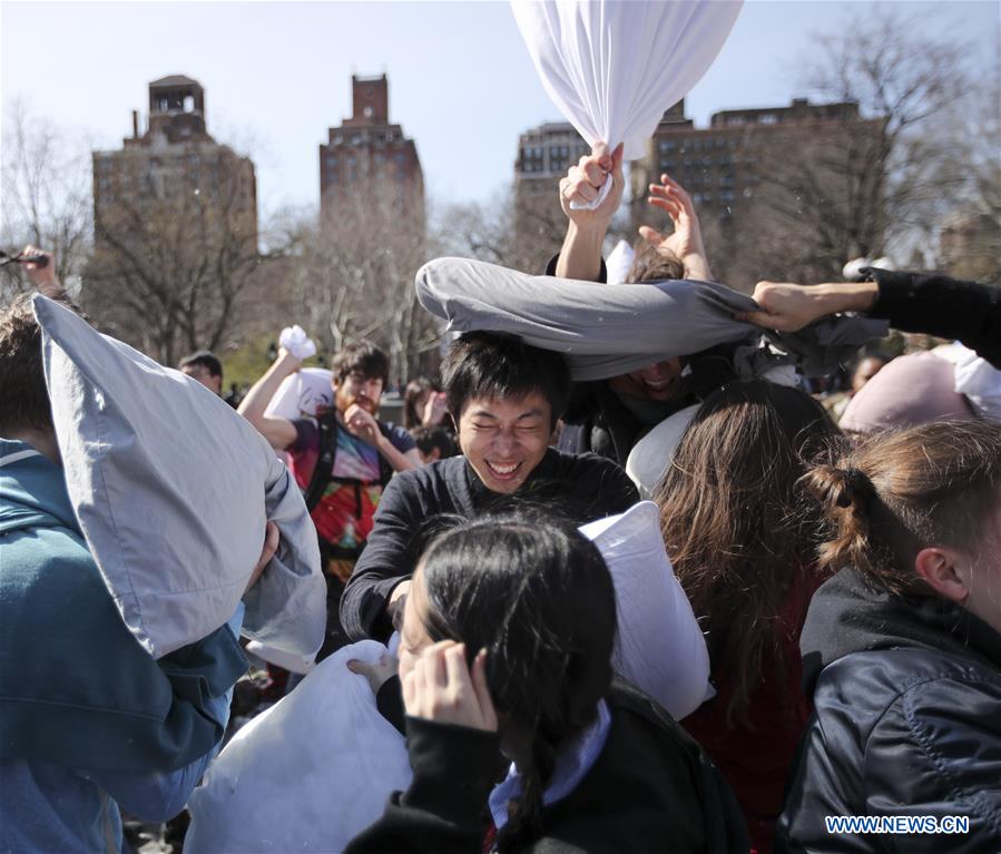 U.S.-NEW YORK-PILLOW FIGHT