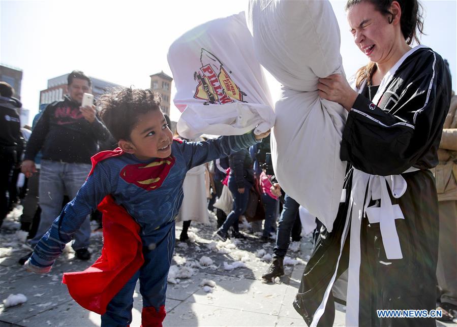 U.S.-NEW YORK-PILLOW FIGHT