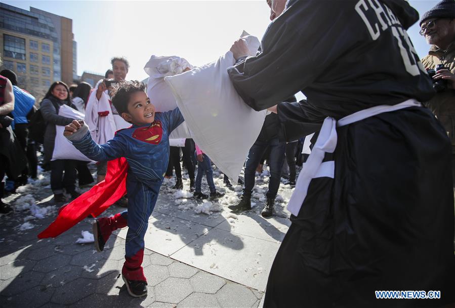 U.S.-NEW YORK-PILLOW FIGHT