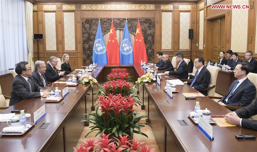 CHINA-BEIJING-LI KEQIANG-ANTONIO GUTERRES-MEETING(CN)