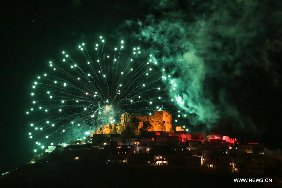 GREECE-ASTYPALAIA-EASTER-CELEBRATION-FIREWORKS