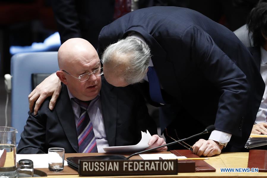 UN-SECURITY COUNCIL-SYRIA-RUSSIAN-DRAFTED RESOLUTION-OPCW-ALLEGED CHEMICAL ATTACK-FAILING