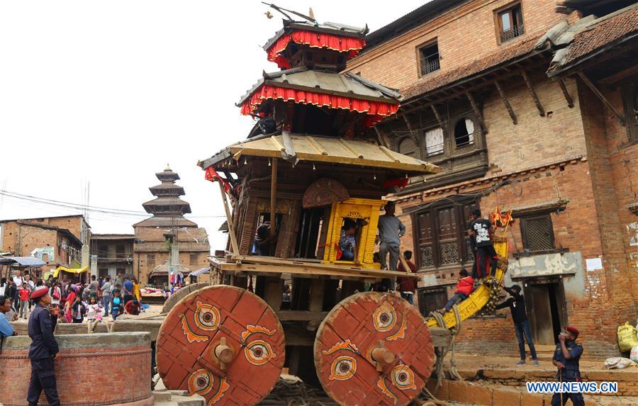 NEPAL-BHAKTAPUR-BISKET JATRA FESTIVAL