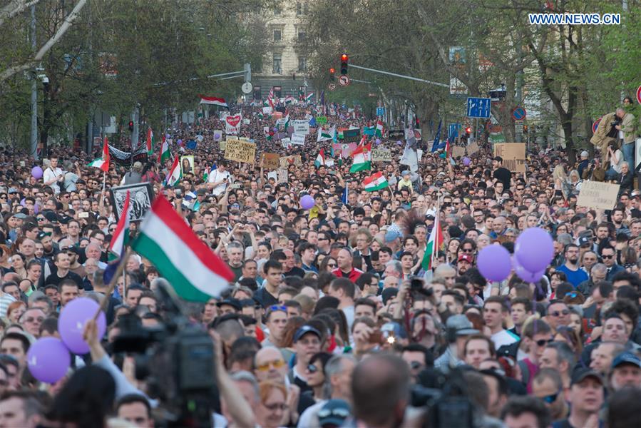 HUNGARY-BUDAPEST-DEMONSTRATION-GENERAL ELECTIONS