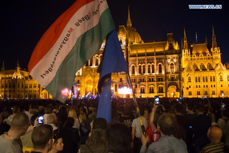HUNGARY-BUDAPEST-DEMONSTRATION-GENERAL ELECTIONS
