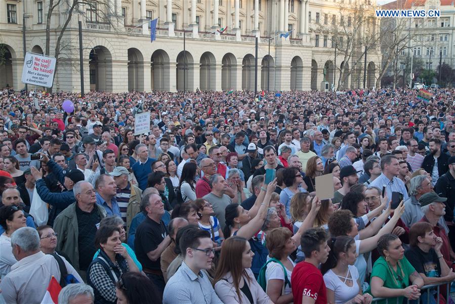 HUNGARY-BUDAPEST-DEMONSTRATION-GENERAL ELECTIONS