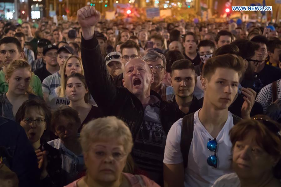 HUNGARY-BUDAPEST-DEMONSTRATION-GENERAL ELECTIONS