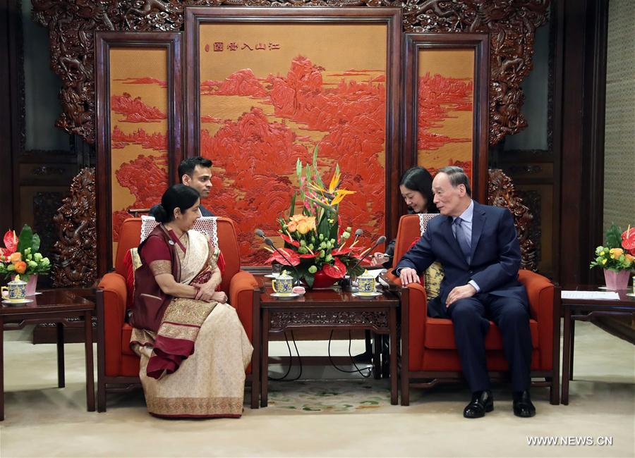 CHINA-BEIJING-WANG QISHAN-INDIAN FM-MEETING (CN) 