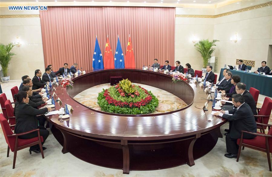 CHINA-BEIJING-WANG YANG-MICRONESIA-MEETING (CN)