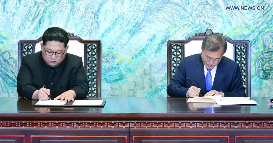 Moon, Kim pledge complete denuclearization, signing truce into peace pact by 2018 