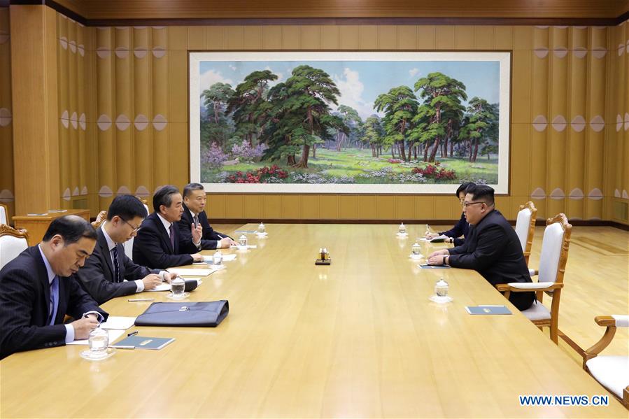 DPRK-PYONGYANG-KIM JONG UN-WANG YI-MEETING