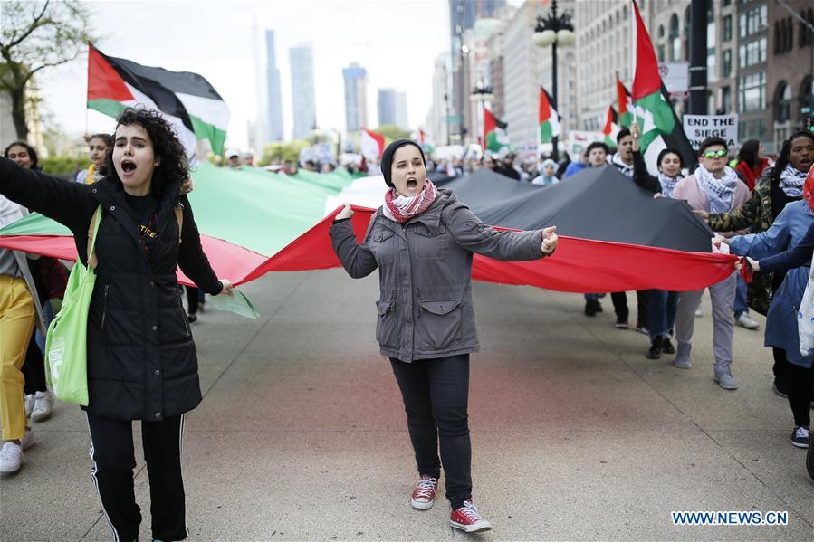 U.S.-CHICAGO-PALESTINIAN-PROTEST