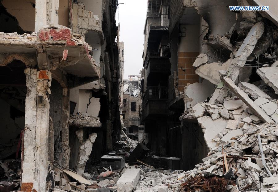 SYRIA-DAMASCUS-DESTRUCTION-IS-STRONGHOLDS