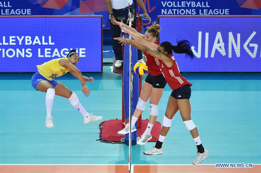 (SP)CHINA-JIANGMEN-FIVB VOLLEYBALL NATIONS LEAGUE 2018-WOMEN-USA VS BRAZIL (CN)