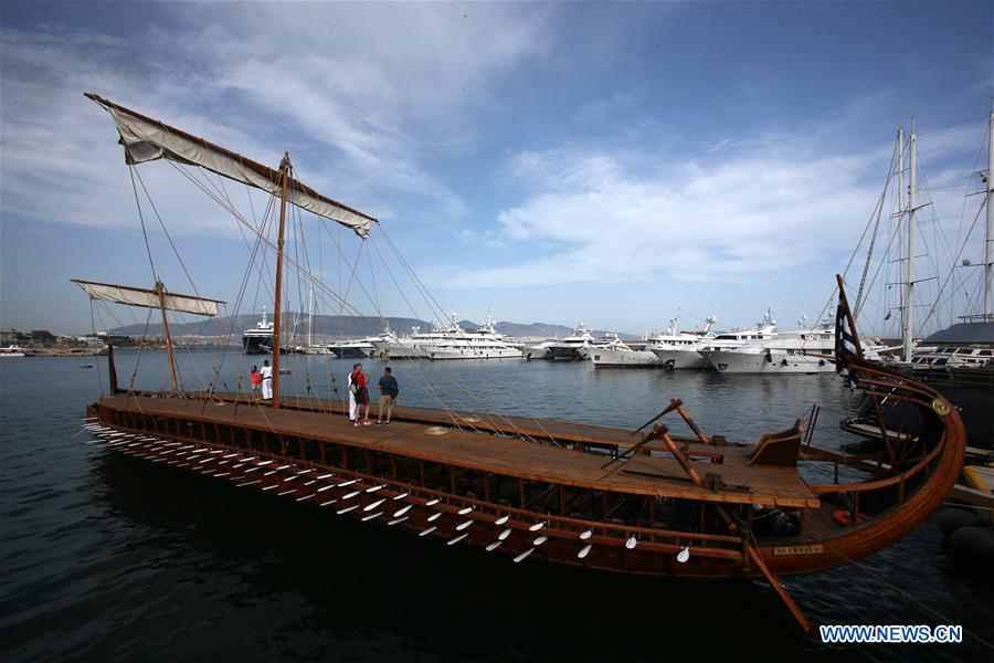 GREECE-ATHENS-HELLENIC NAVAL TRIREME-OPEN MUSEUM