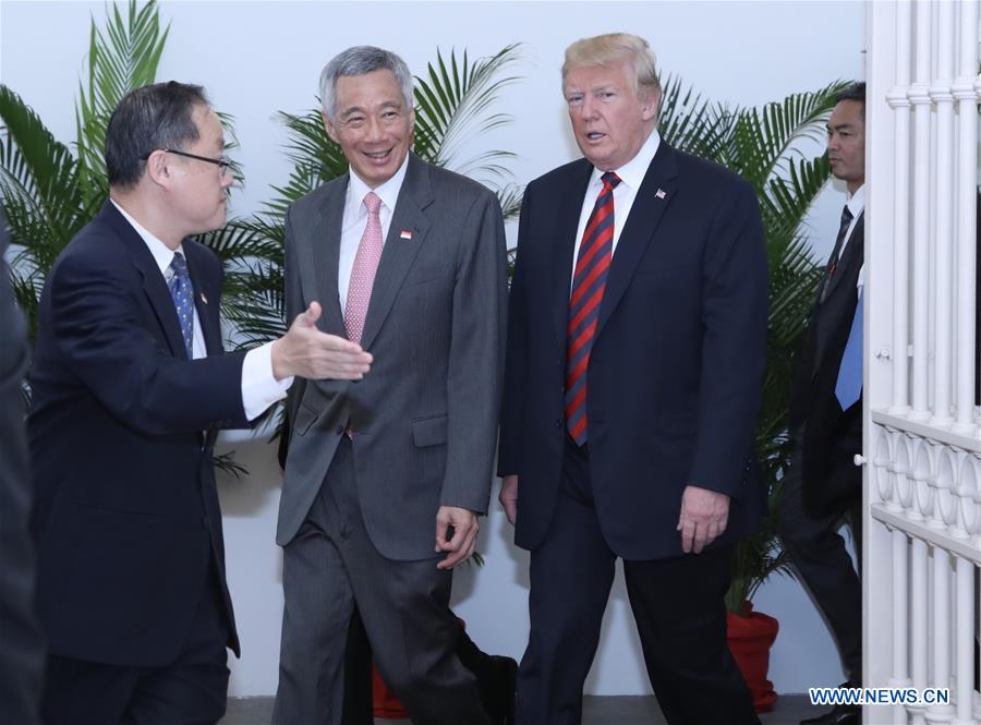 SINGAPORE-TRUMP-LEE HSIEN LOONG-MEETING