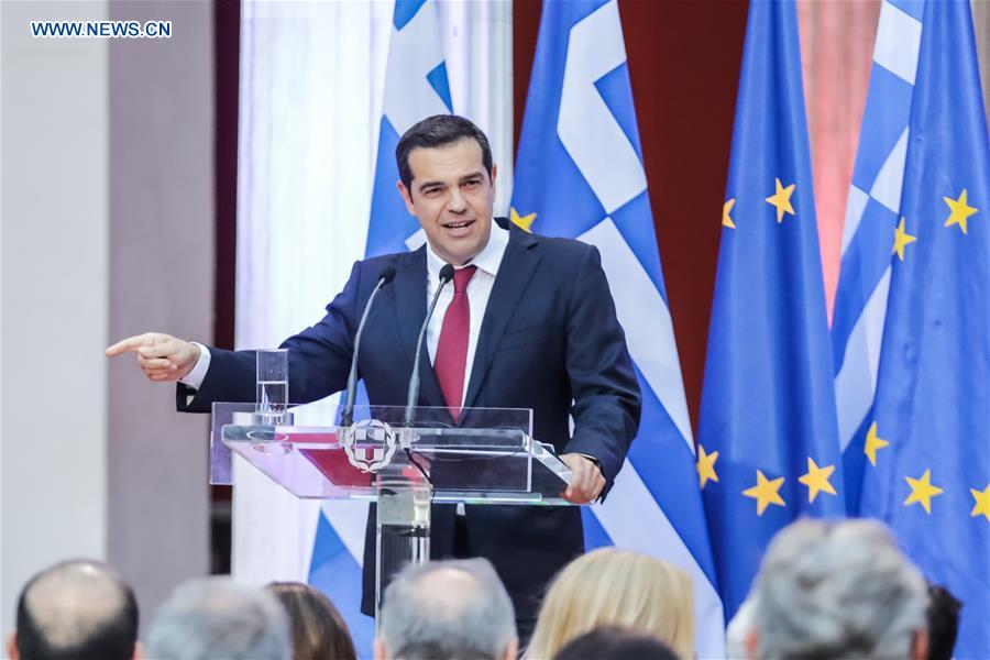 GREECE-ATHENS-DEBT-BAILOUT-EXIT-PM-CELEBRATION