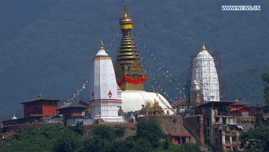 NEPAL-KATHMANDU-SWAYAMBHUNATH TEMPLE-RECONSTRUCTION