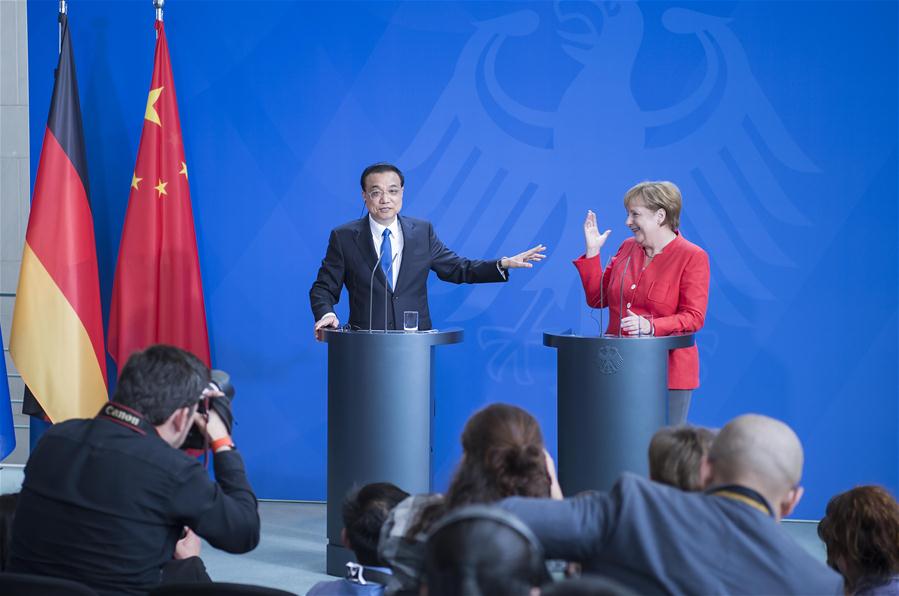 GERMANY-BERLIN-CHINA-LI KEQIANG-ANGELA MERKEL-PRESS CONFERENCE