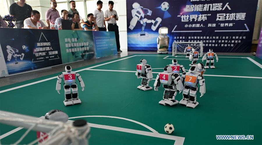 CHINA-BEIJING-VOCATIONAL SCHOOL-ROBOTS-FOOTBALL MATCH (CN)