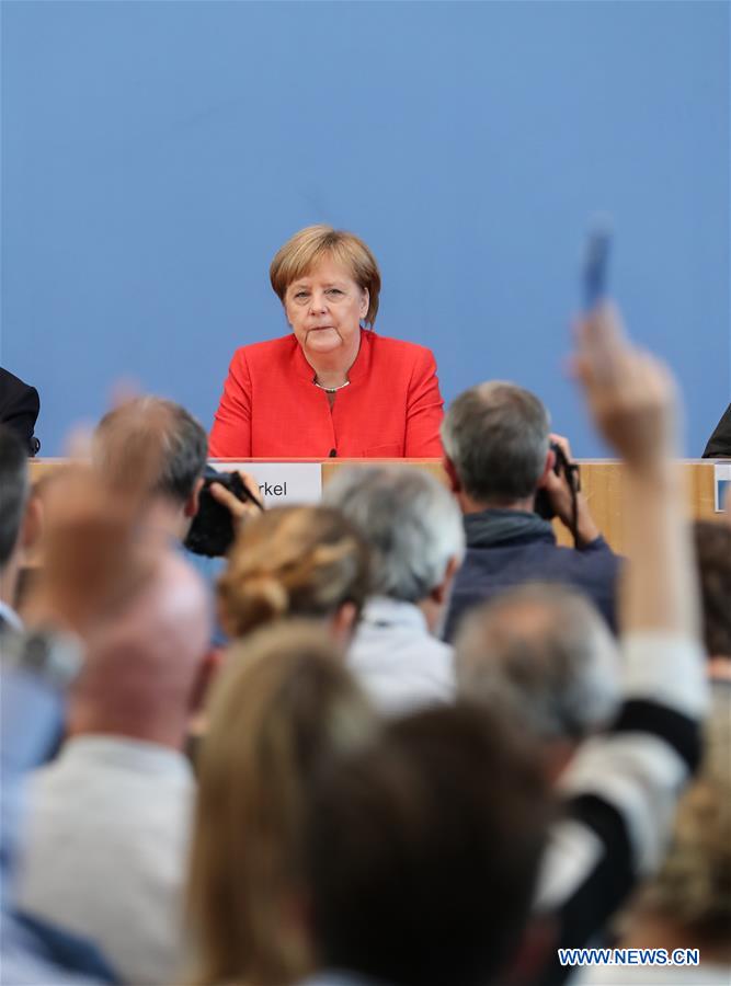 GERMANY-BERLIN-MERKEL-PRESS CONFERENCE