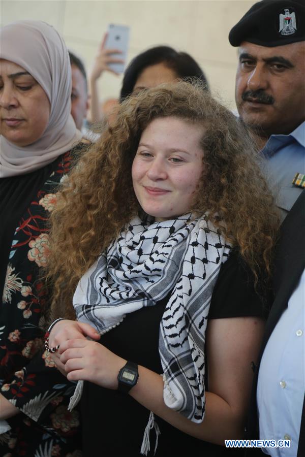 MIDEAST-RAMALLAH-AHED TAMIMI-RELEASE