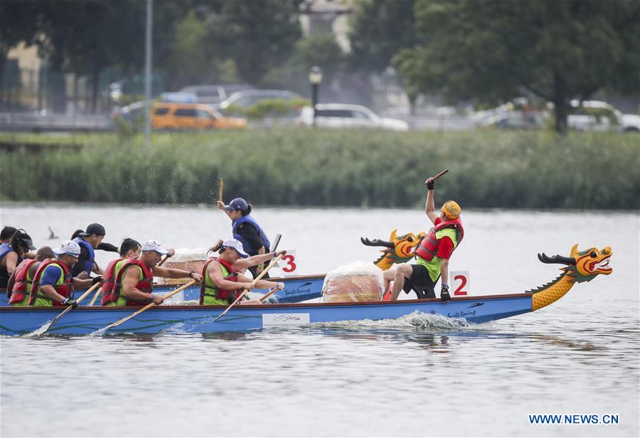 28th annual Hong Kong Dragon Boat Festival held in New York Xinhua