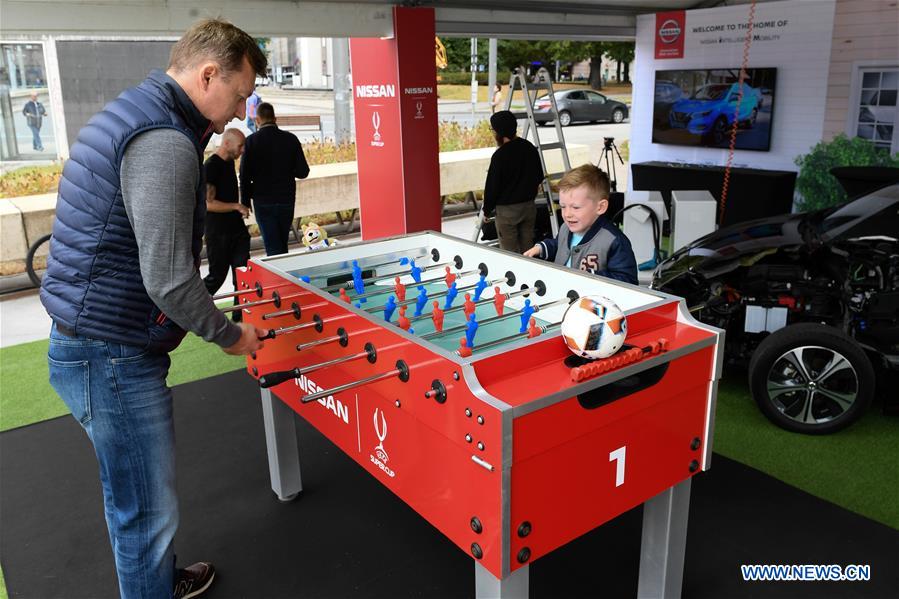 (SP)ESTONIA-TALLINN-FOOTBALL-UEFA SUPER CUP-FAN ZONE