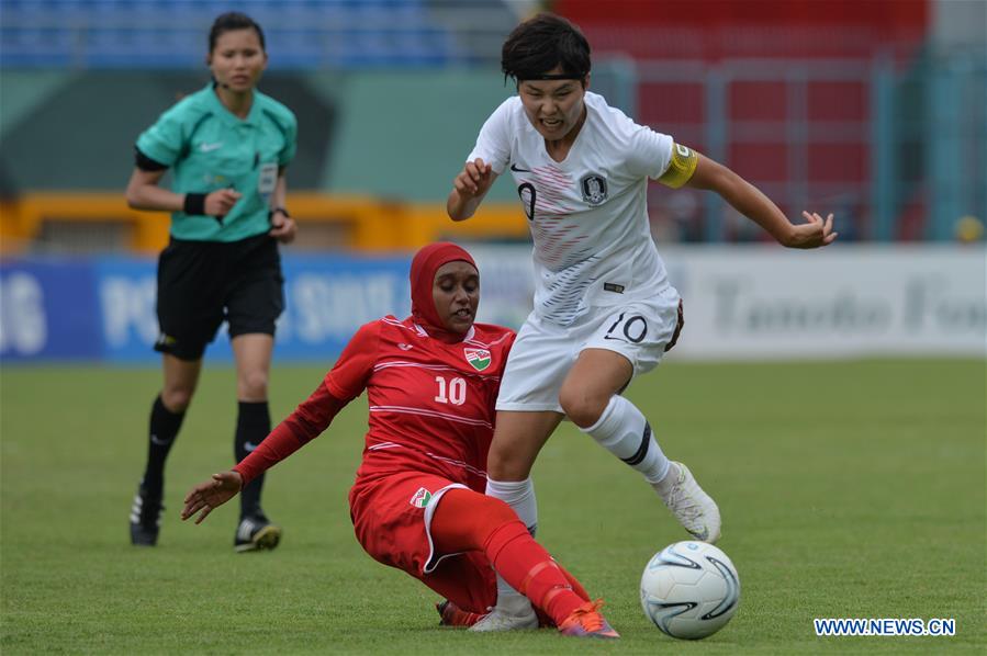 (SP)INDONESIA-PALEMBANG-ASIAN GAMES-WOMEN'S FOOTBALLMALDIVES VS SOUTH KOREA