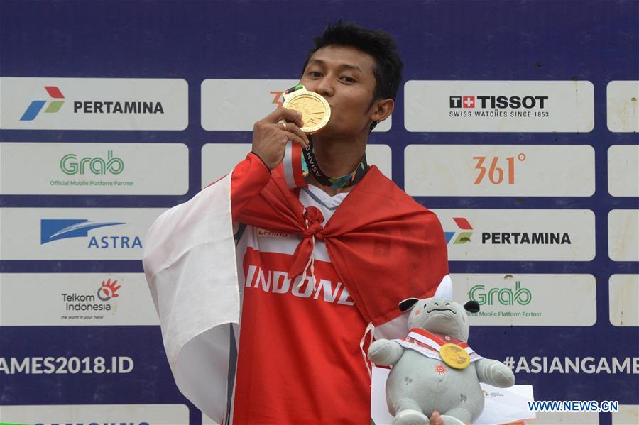 (SP)-INDONESIA-SUBANG-ASIAN GAMES 2018-MEN’S DOWN HILL-MEDALS