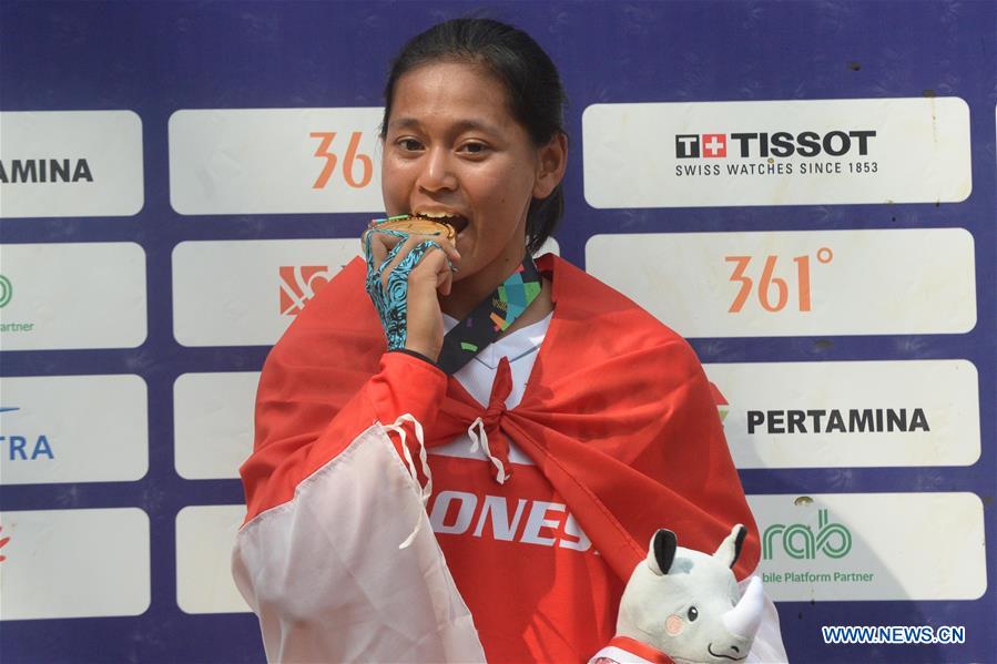 (SP)INDONESIA-SUBANG-ASIAN GAMES 2018-WOMEN’S DOWN HILL-MEDALS