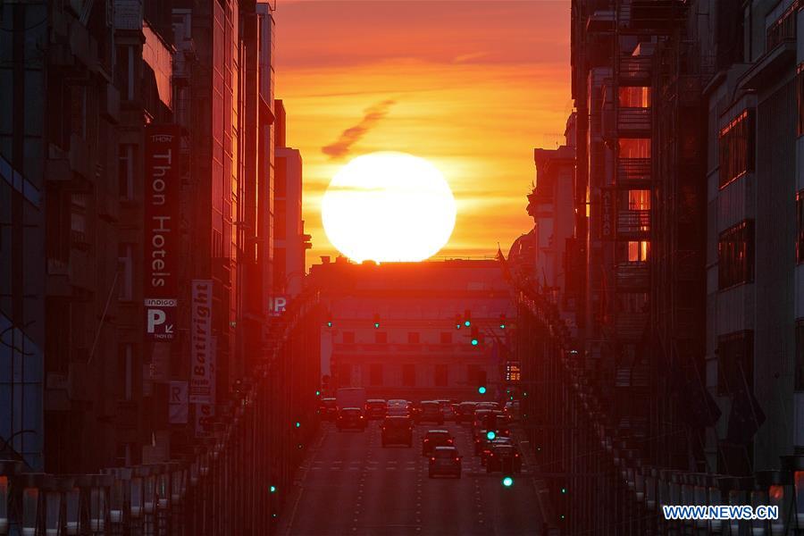 BELGIUM-BRUSSELS-SUNSET