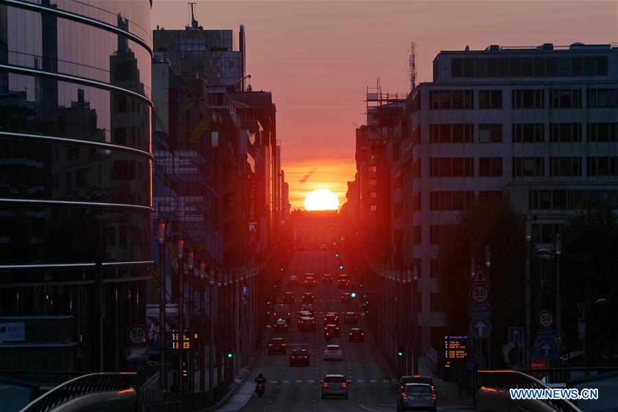 BELGIUM-BRUSSELS-SUNSET