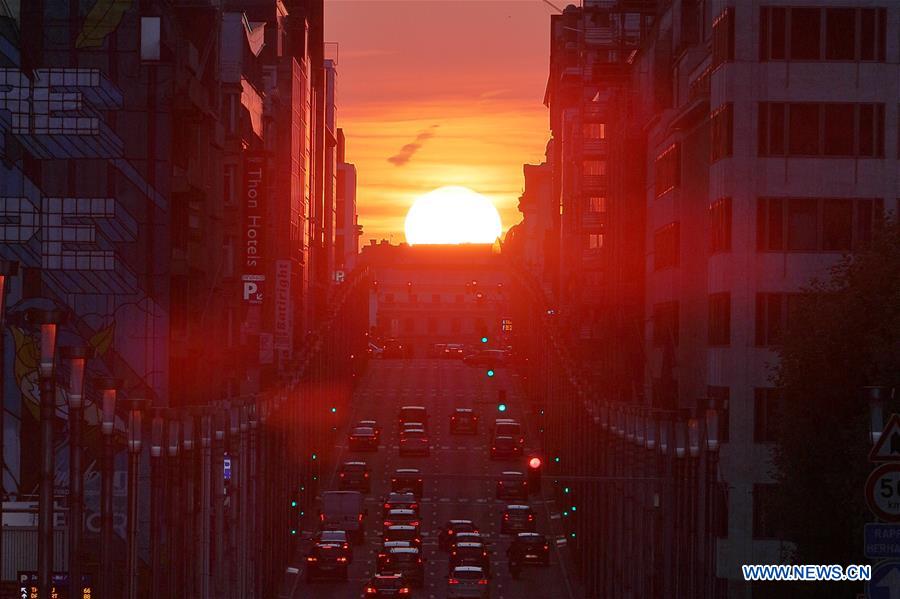 BELGIUM-BRUSSELS-SUNSET