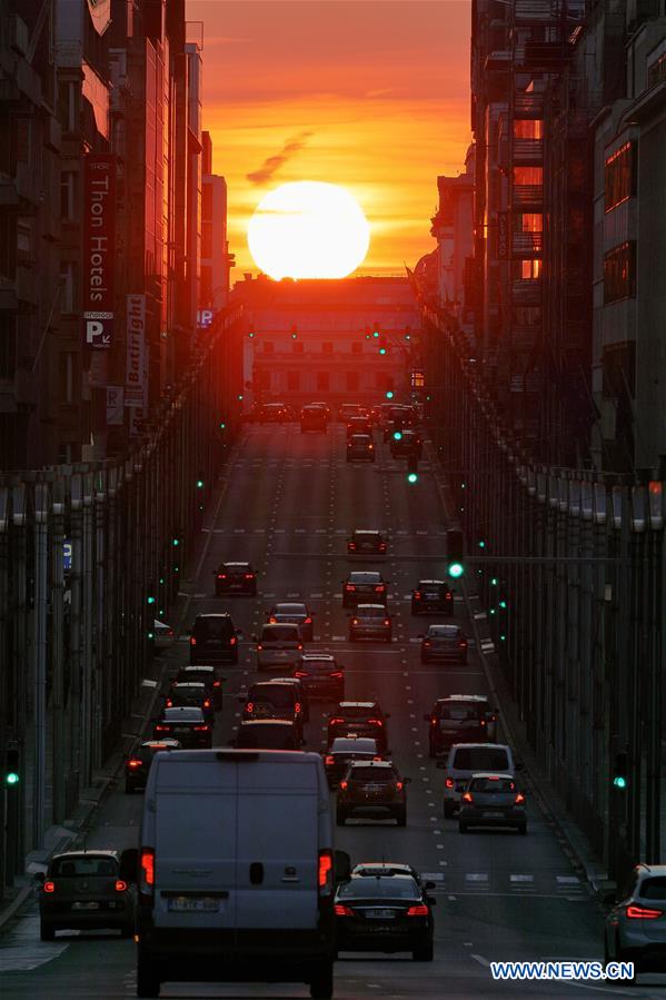 BELGIUM-BRUSSELS-SUNSET