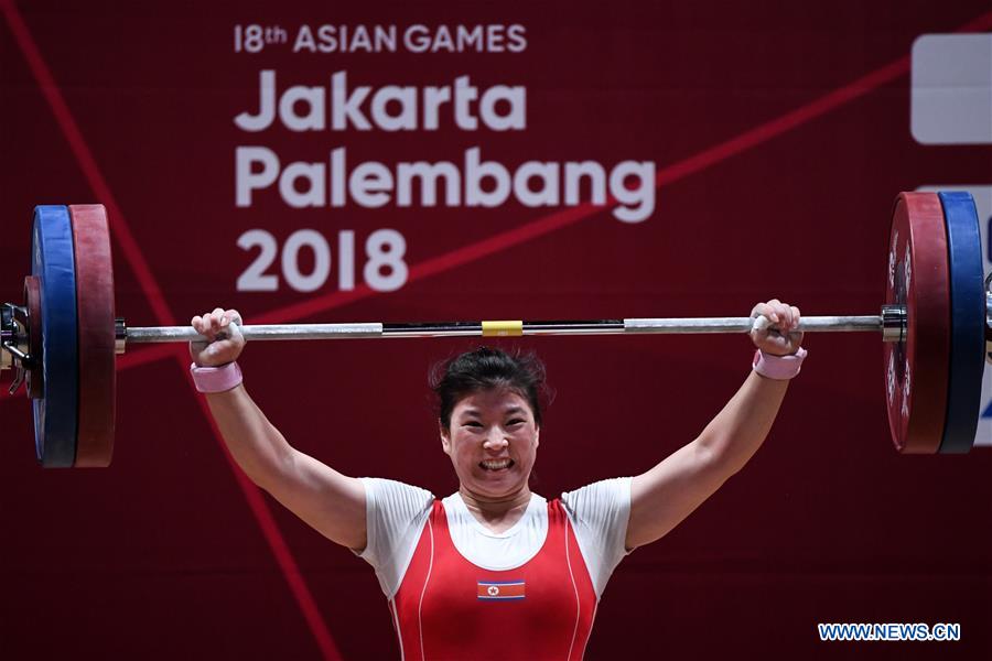 Rim Jong Sim wins women's weightlifting 75kg event at 18th Asian Games