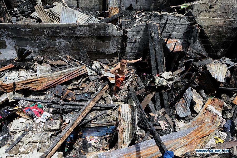 PHILIPPINES-MANILA-FIRE-AFTERMATH