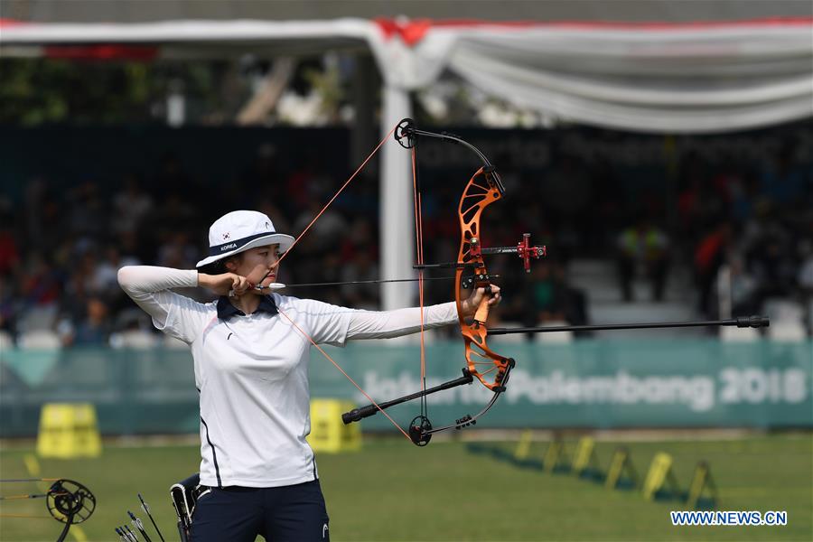 (SP)INDONESIA-JAKARTA-ASIAN GAMES-ARCHERY-COMPOUND MIXED TEAM