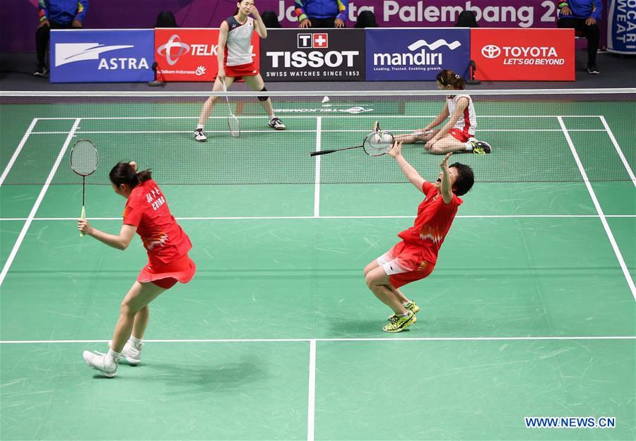(SP)INDONESIA- JAKARTA-ASIAN GAMES-BADMINTON-WOMEN'S DOUBLES-FINAL