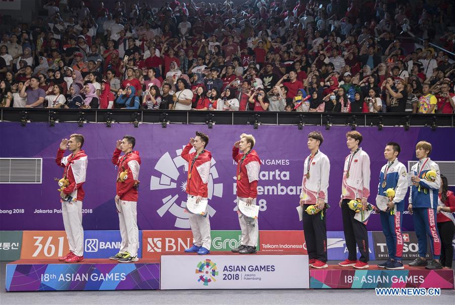 (SP)INDONESIA-JAKARTA-ASIAN GAMES-BADMINTON-MEN'S DOUBLES