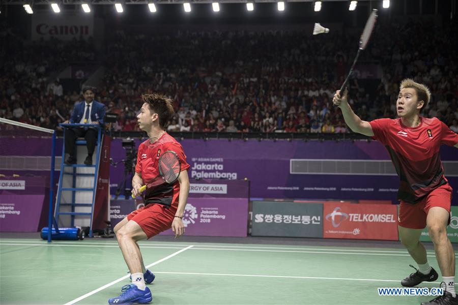 (SP)INDONESIA-JAKARTA-ASIAN GAMES-BADMINTON-MEN'S DOUBLES