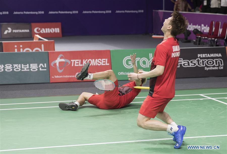 (SP)INDONESIA-JAKARTA-ASIAN GAMES-BADMINTON-MEN'S DOUBLES