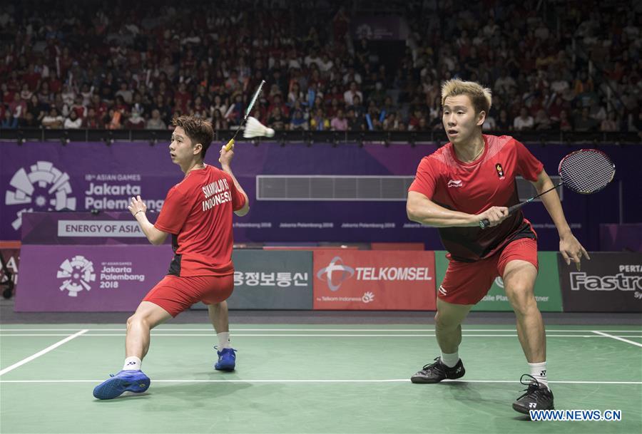 (SP)INDONESIA-JAKARTA-ASIAN GAMES-BADMINTON-MEN'S DOUBLES