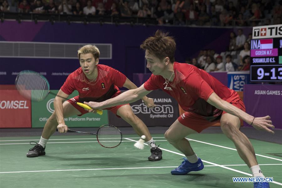 (SP)INDONESIA-JAKARTA-ASIAN GAMES-BADMINTON-MEN'S DOUBLES