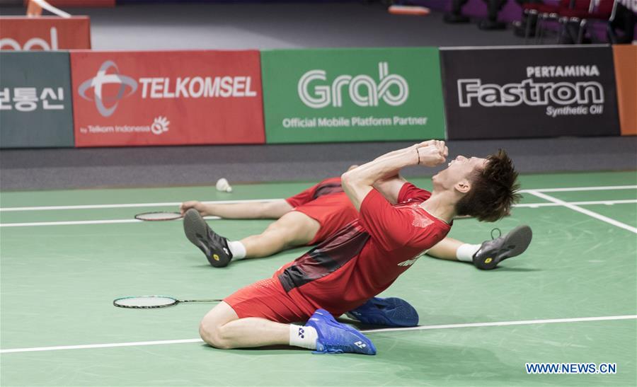(SP)INDONESIA-JAKARTA-ASIAN GAMES-BADMINTON-MEN'S DOUBLES
