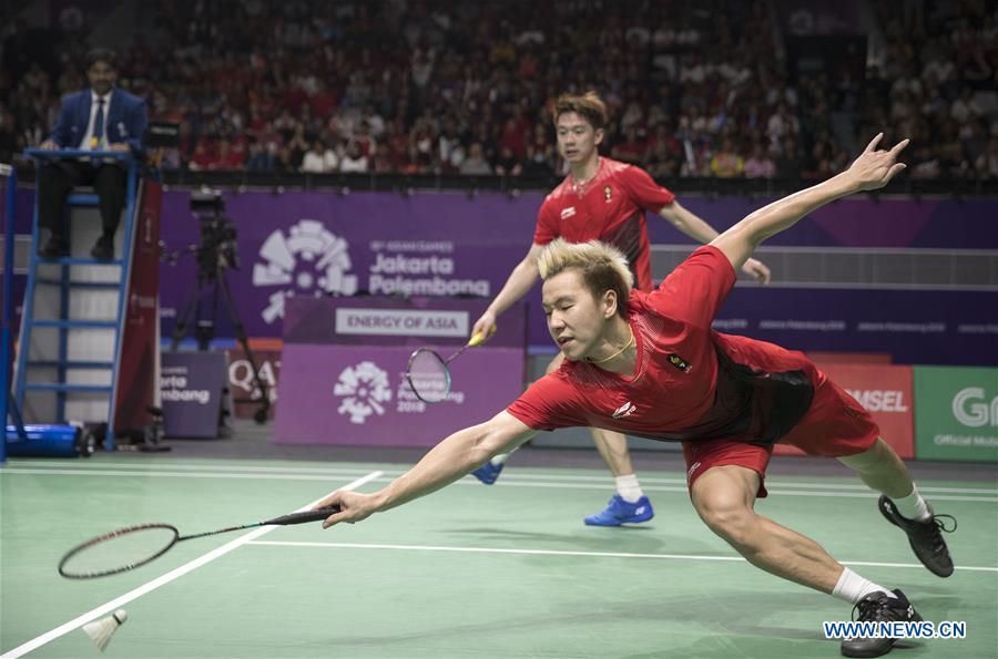 (SP)INDONESIA-JAKARTA-ASIAN GAMES-BADMINTON-MEN'S DOUBLES