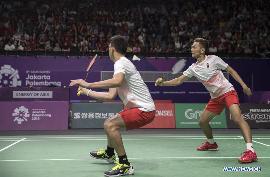 (SP)INDONESIA-JAKARTA-ASIAN GAMES-BADMINTON-MEN'S DOUBLES